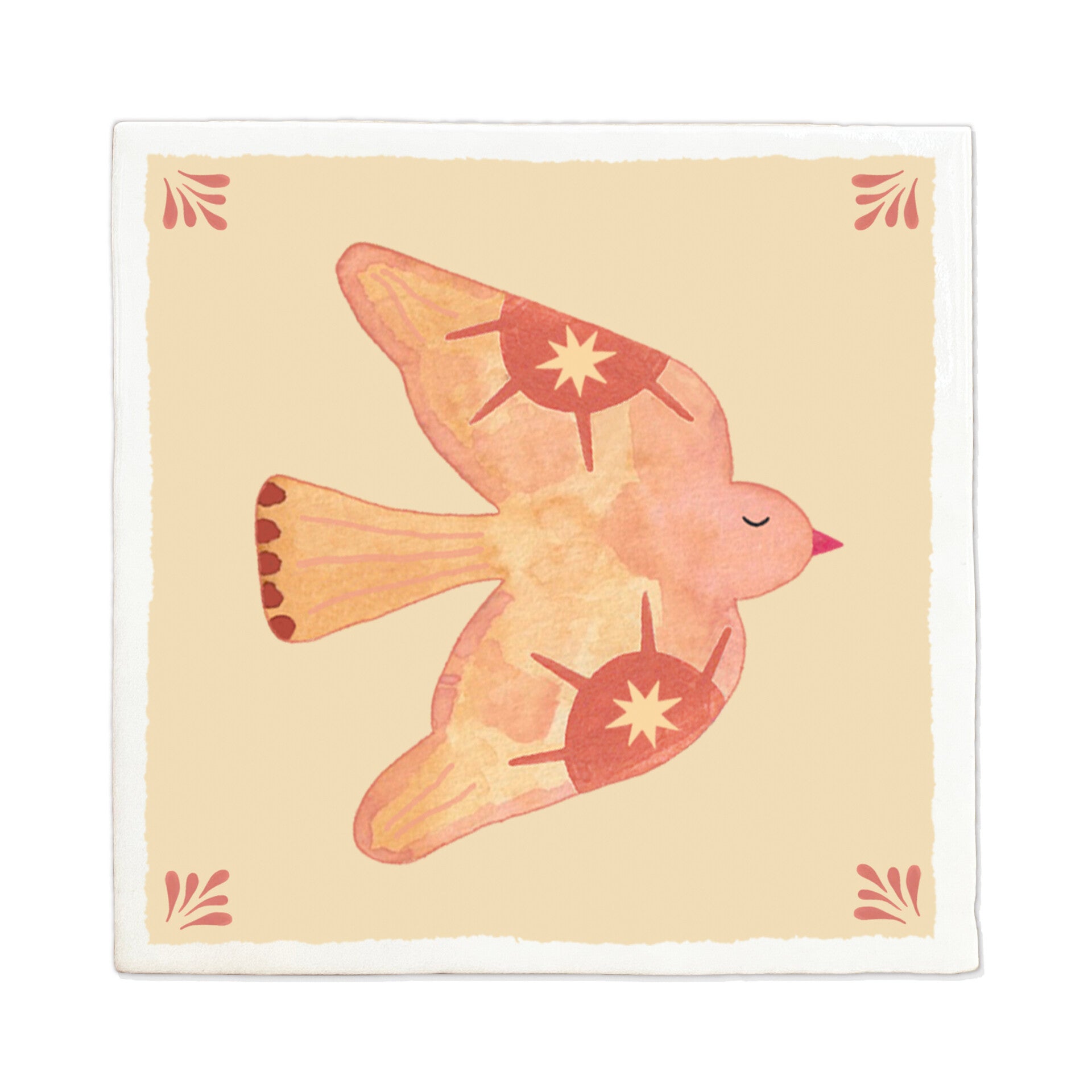 Tegeltje 10x10cm 'Vogel'