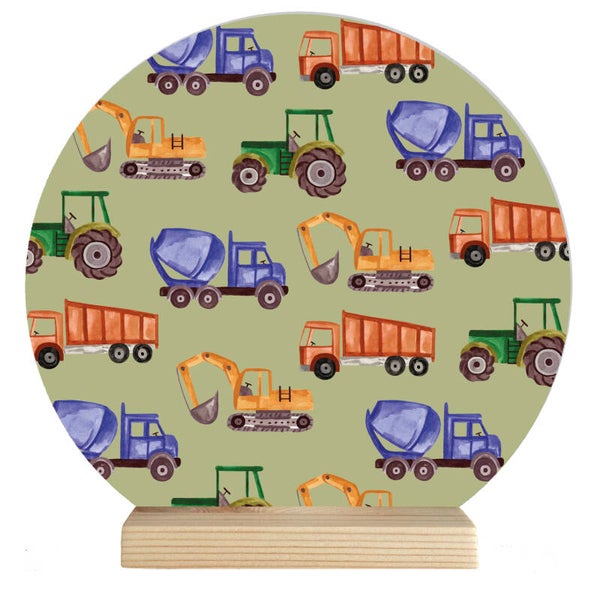 Cirkel print 'werktuigen' 30 cm