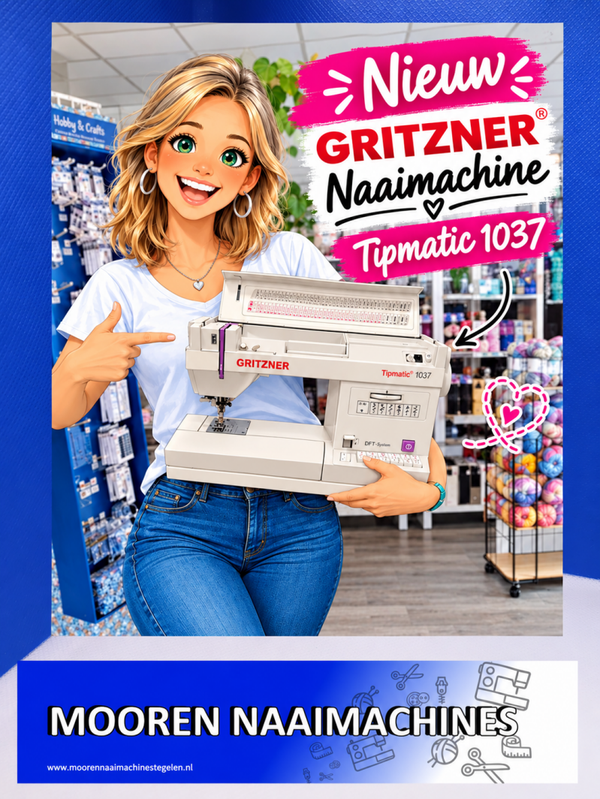 Gritzner Tipmatic 1037 naaimachine met GRATIS stofschaar