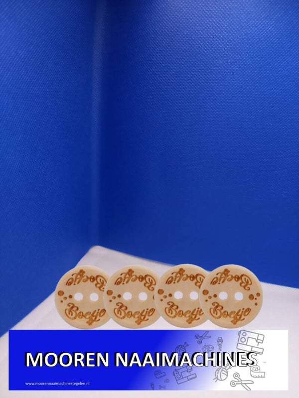 Durable houten knopen met tekst