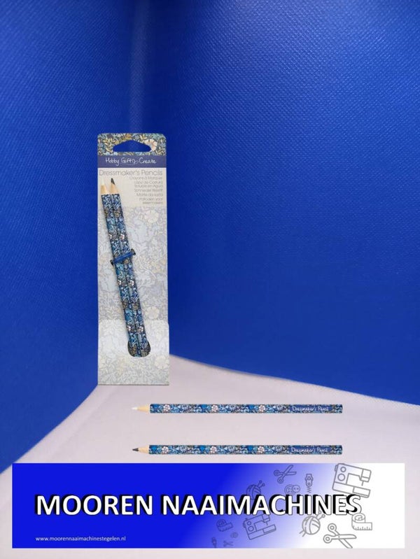 Create Hobby Gift Krijtpotloden voor kleding Floral wood Block wit en blauw