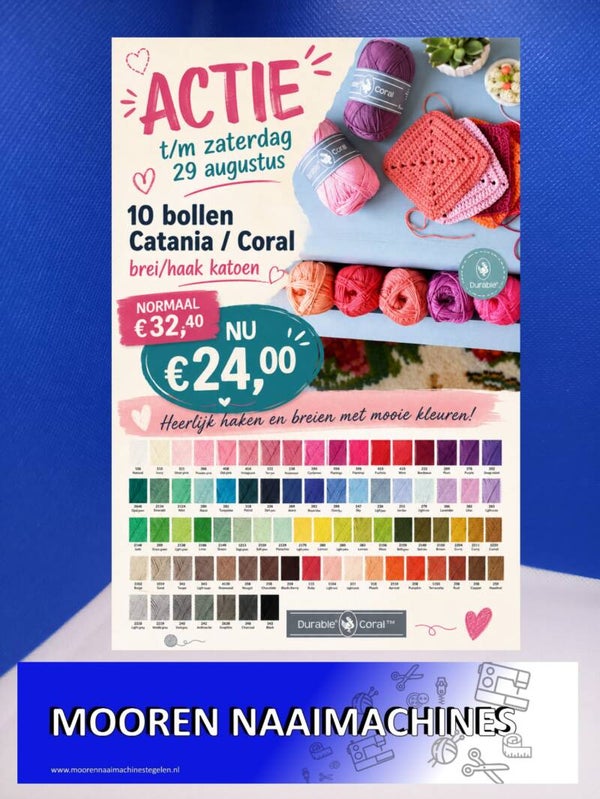 Durable Coral Schachenmayr Catania brei / haakkatoen Brei Haak garen en NEON