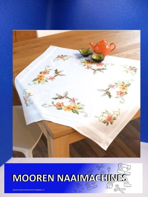 Verachtert Borduurpakket Kruissteek Tafellaken Kolibri 80x80cm