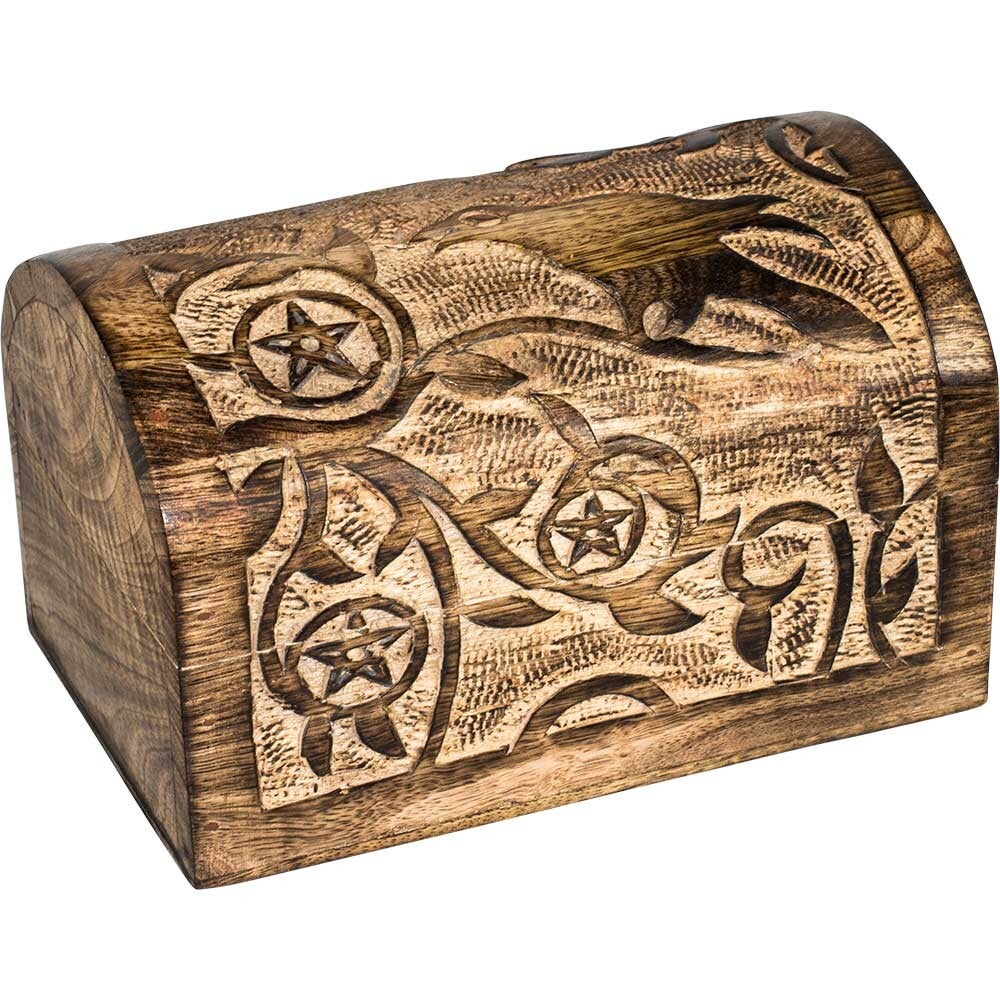 WOOD-RAVEN TREASURE CHEST 7.5X4.75″ / COFFRE TRÉSORS BOIS-CORBEAU 7.5X4.75″(CR)