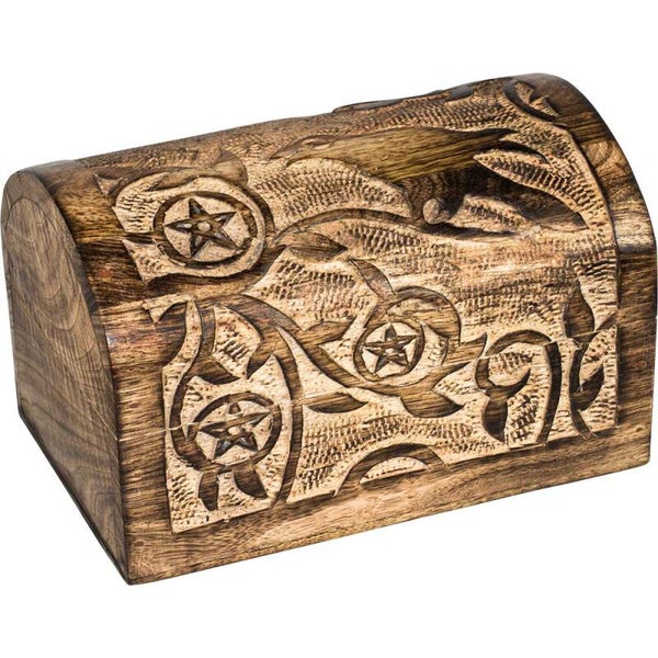 WOOD-RAVEN TREASURE CHEST 7.5X4.75″ / COFFRE TRÉSORS BOIS-CORBEAU 7.5X4.75″(CR)