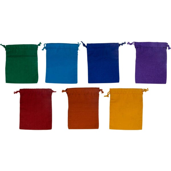 POUCHES-COTTON/7 CHAKRAS-3″X4″ / POCHETTES-COTON/7 CHAKRAS-3″X4″