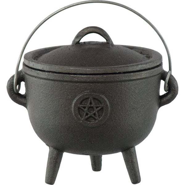CAULDRON – CAST IRON – BLACK – PENTACLE (SMALL) 4.25″DI. / CHAUDRON FONTE NOIR – PENTACLE (PETIT) 4.25″DI.