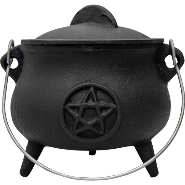 CAULDRON – CAST IRON – BLACK – PENTACLE (MEDIUM) 5.5X5.5″DI. / CHAUDRON FONTE NOIR – PENTACLE (MEDIUM) 5.5X5.5″DI.