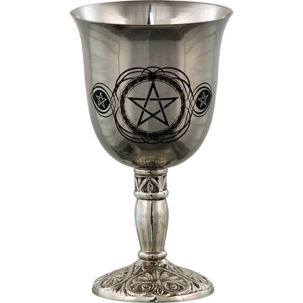STAINLESS STEEL CHALICE-PENTACLE 7″ / ACIER INOXYDABLE-COUPE PENTACLE 7″
