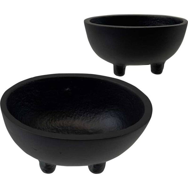 CAST IRON-INCENSE HOLDER-OVAL BOWL 3X2.25X1.5″H / FONTE NOIRE-BRULE-ENCENS-BOL OVAL 3X2.25X1.5″H