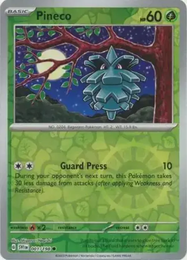 Scarlet & Violet  001/198 Pineco Rev Holo