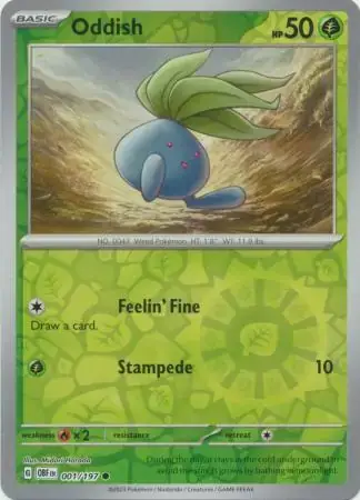 Obsidian Flames  001/197 Oddish Rev Holo