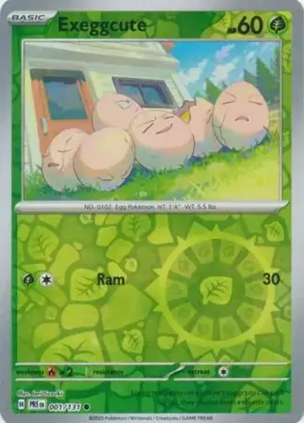 Prismatic Evolutions  001/131 Exeggcute Rev Holo