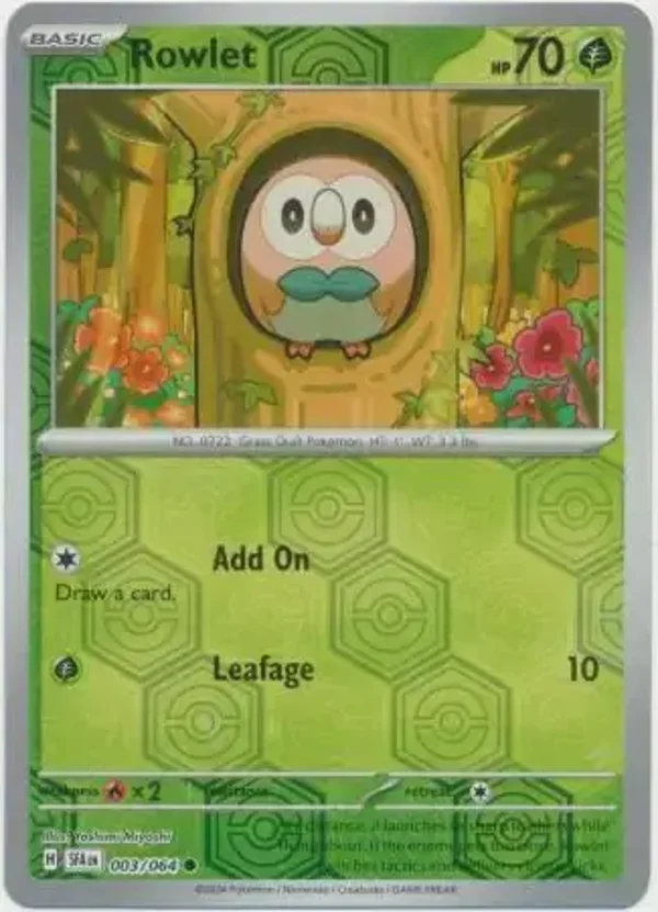 Shrouded Fable  003/064 Rowlet Rev Holo
