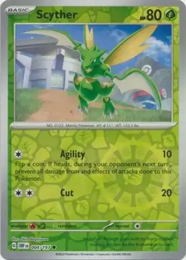 Obsidian Flames  004/197 Scyther Rev Holo