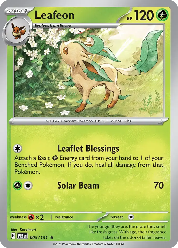 Prismatic Evolutions  005/131 Leafeon Holofoil