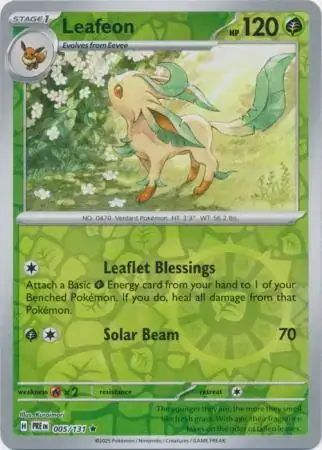 Prismatic Evolutions  005/131 Leafeon Rev Holo
