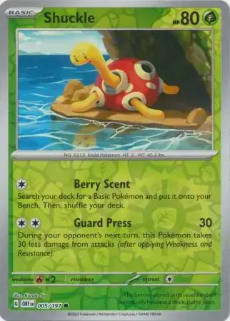 Obsidian Flames  005/197 Shuckle Rev Holo