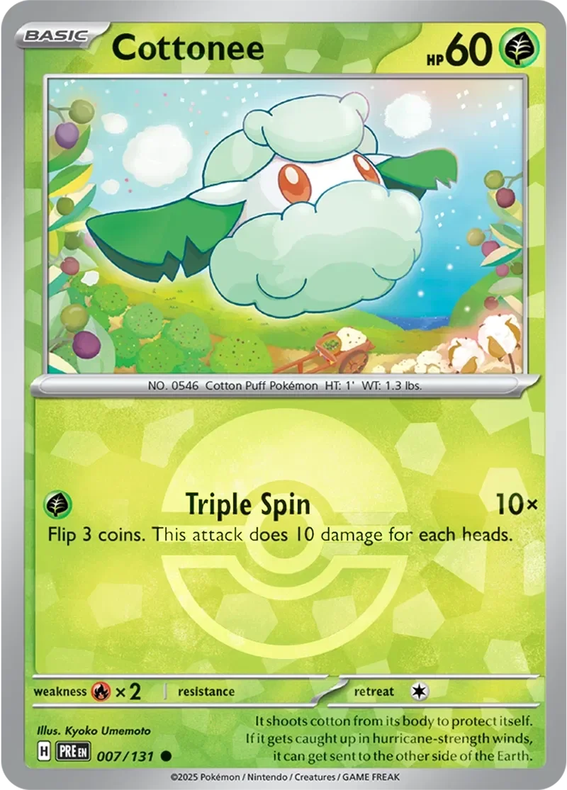 Prismatic Evolutions  007/131 Cottonee Poke Ball