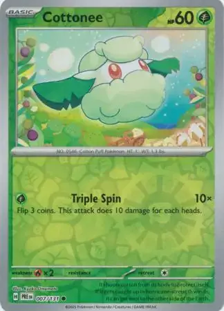Prismatic Evolutions  007/131 Cottonee Rev Holo