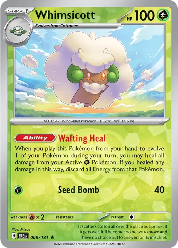 Prismatic Evolutions  008/131 Whimsicott Master Ball