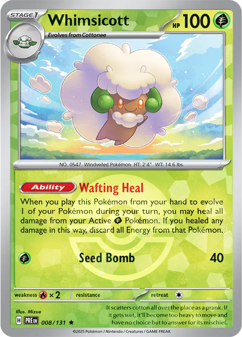 Prismatic Evolutions  008/131 Whimsicott Poke Ball