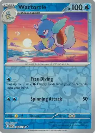 151  008/165 Wartortle Rev Holo
