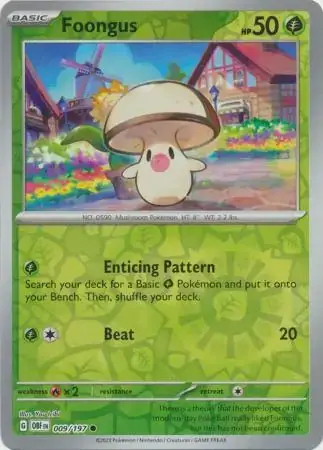 Obsidian Flames  009/197 Foongus Rev Holo