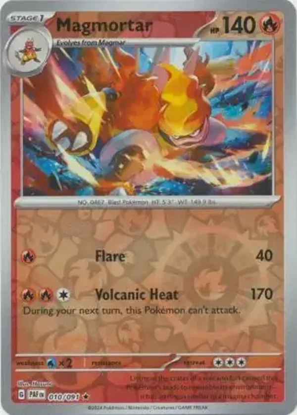 Paldean Fates  010/091 Magmortar Rev Holo