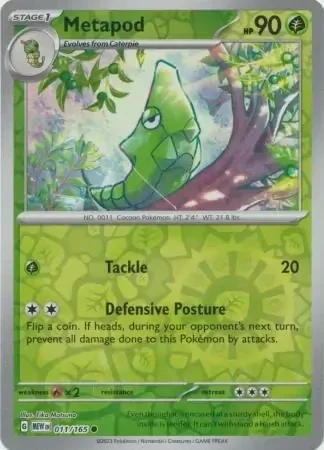 151  011/165 Metapod Rev Holo