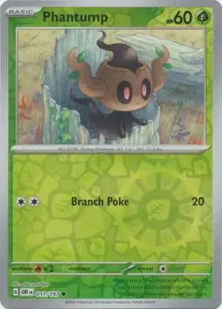Obsidian Flames  011/197 Phantump Rev Holo