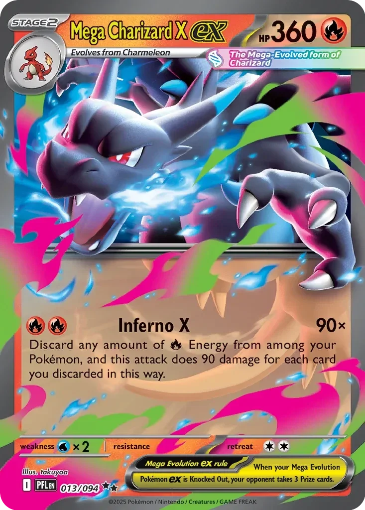 Phantasmal Flames  013/094 Mega Charizard X Ex