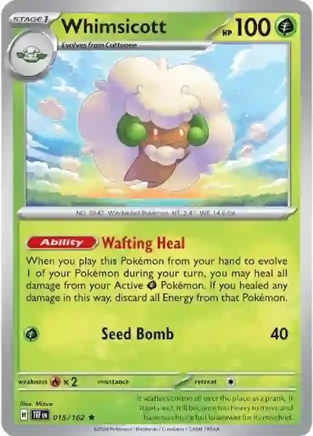 Temporal Forces  015/162 Whimsicott Holofoil