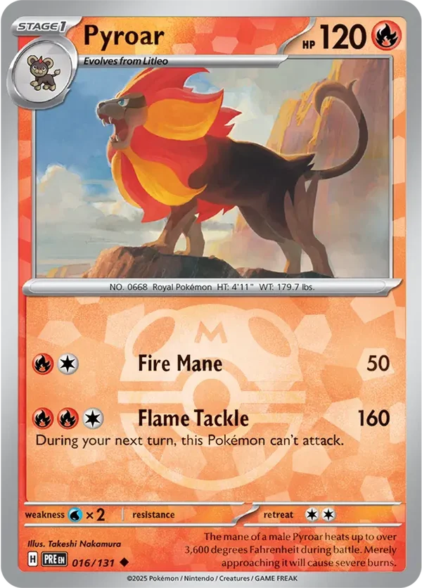 Prismatic Evolutions  016/131 Pyroar Master Ball