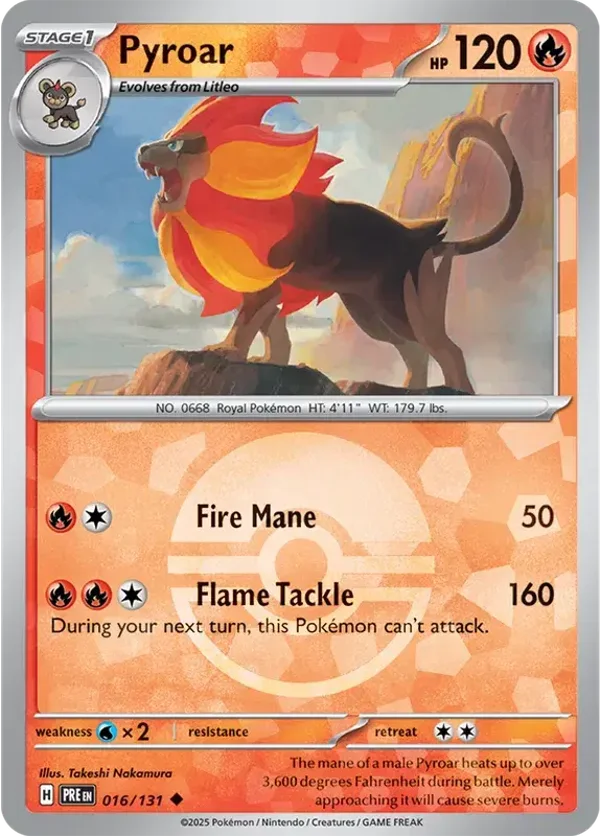 Prismatic Evolutions  016/131 Pyroar Poke Ball