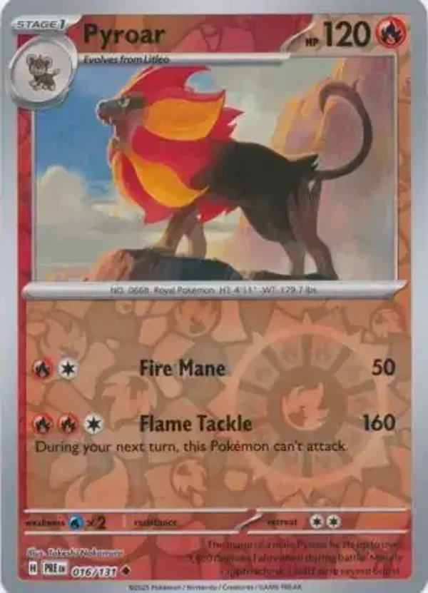 Prismatic Evolutions  016/131 Pyroar Rev Holo