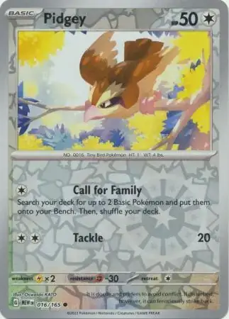 151  016/165 Pidgey Rev Holo