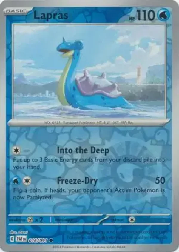 Paldean Fates  016/091 Lapras Rev Holo