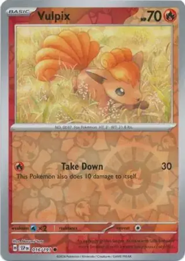 Surging Sparks  016/191 Vulpix Rev Holo