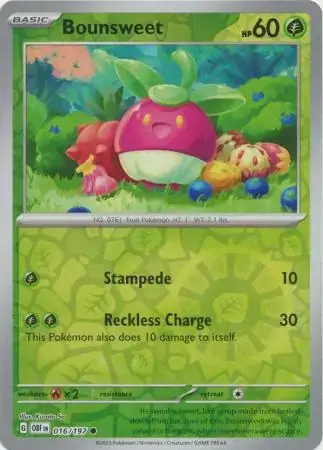 Obsidian Flames  016/197 Bounsweet Rev Holo