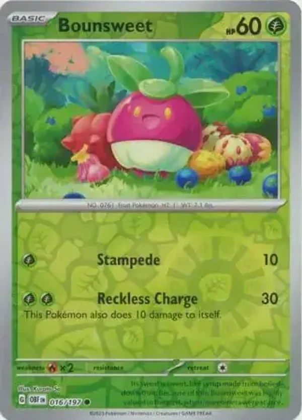 Obsidian Flames  016/197 Bounsweet Rev Holo