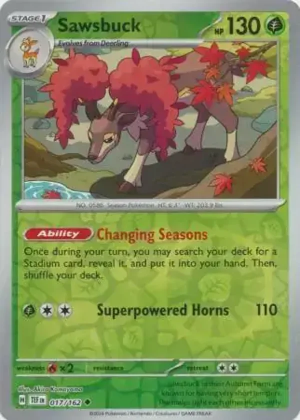 Temporal Forces  017/162 Sawsbuck Rev Holo