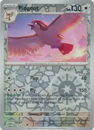 151  018/165 Pidgeot Rev Holo