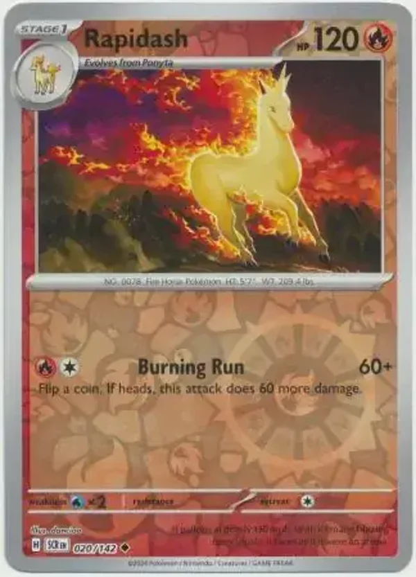 Stellar Crown  020/142 Rapidash Rev Holo