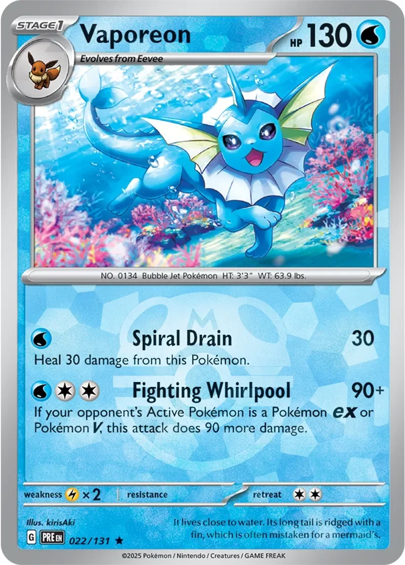 Prismatic Evolutions  022/131 Vaporeon Master Ball