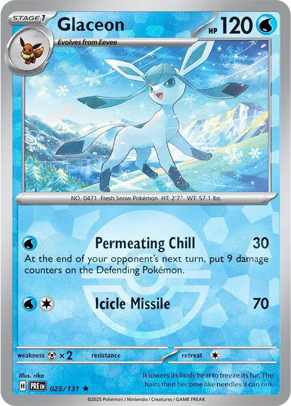 Prismatic Evolutions  025/131 Glaceon Poke Ball