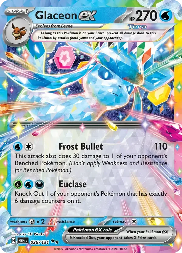 Prismatic Evolutions  026/131 Glaceon Ex