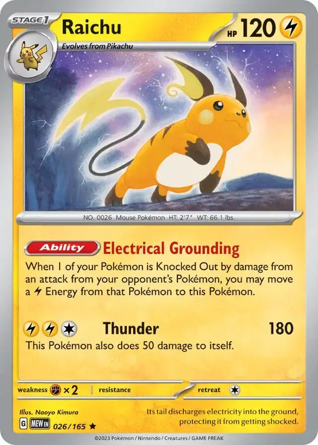 151  026/165 Raichu Holofoil