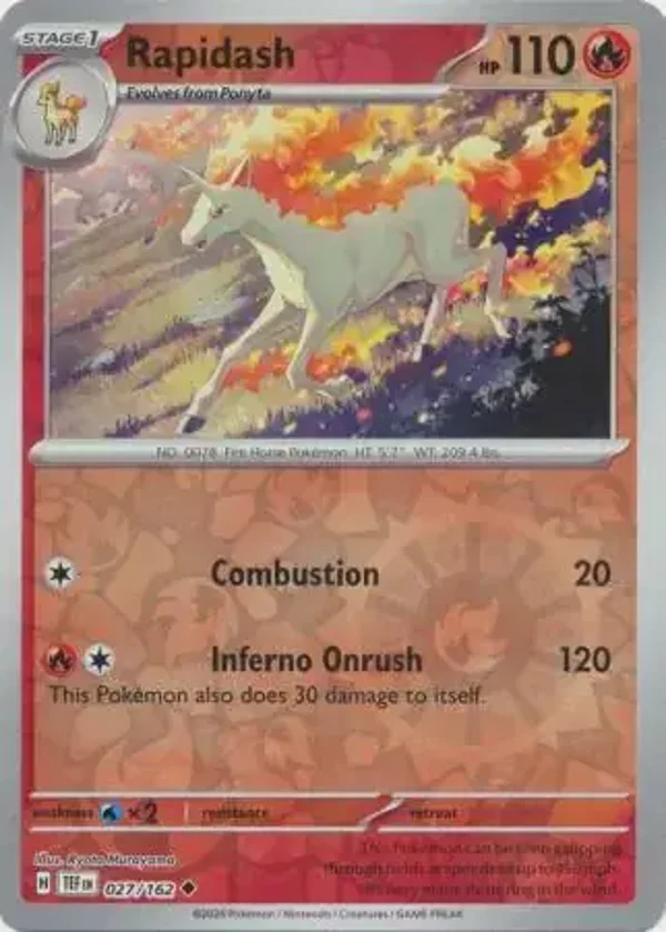 Temporal Forces  027/162 Rapidash Rev Holo