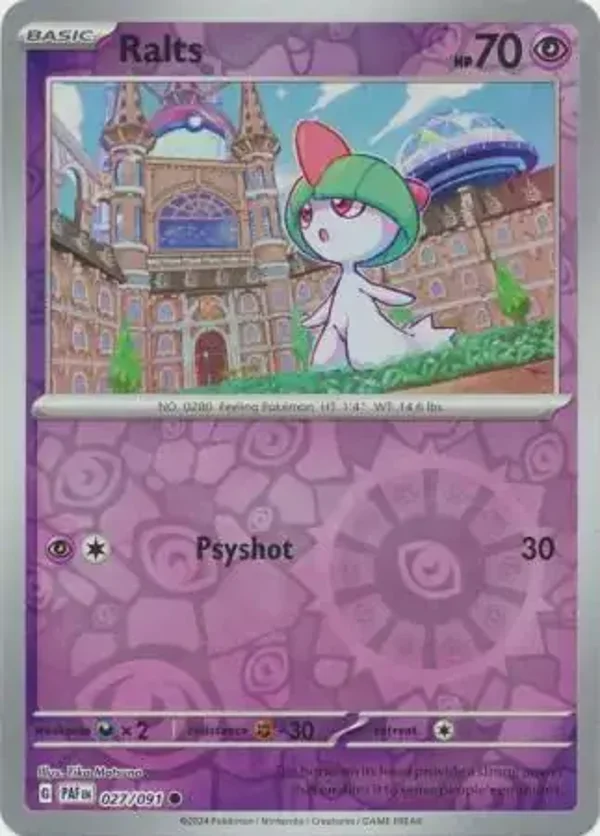Paldean Fates  027/091 Ralts Rev Holo